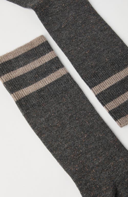 Brunello Cucinelli Sparkling Knit Socks In Gray