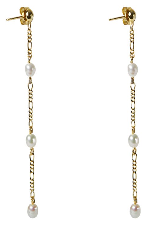 Freshwater Pearl Station Drop Earrings