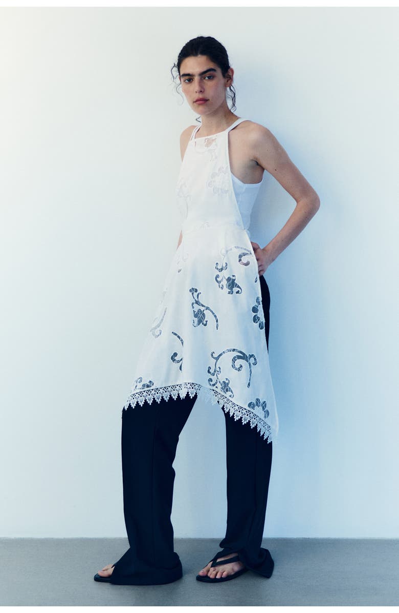 H&M Broderie Anglaise Cotton Dress, Alternate, color, White