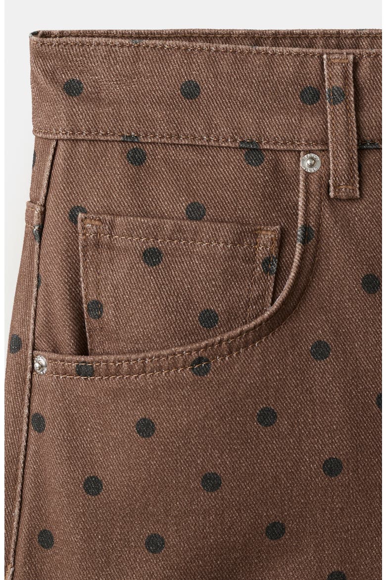 Polka Dot Straight Leg Jeans, Alternate, color, CHOCOLATE