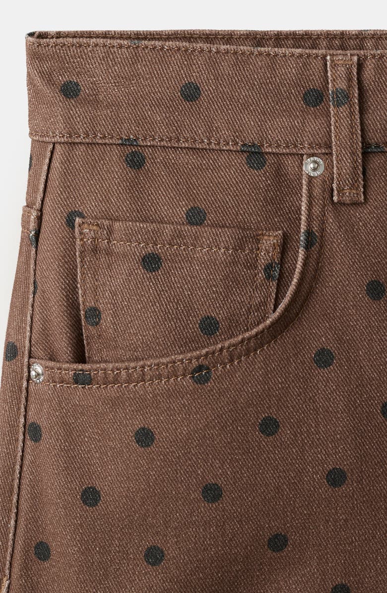 MANGO Polka Dot Straight Leg Jeans, Alternate, color, Chocolate