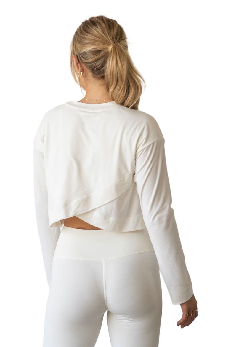 Go With The Flow Crop Long Sleeve Top, Alternate, color, Bone