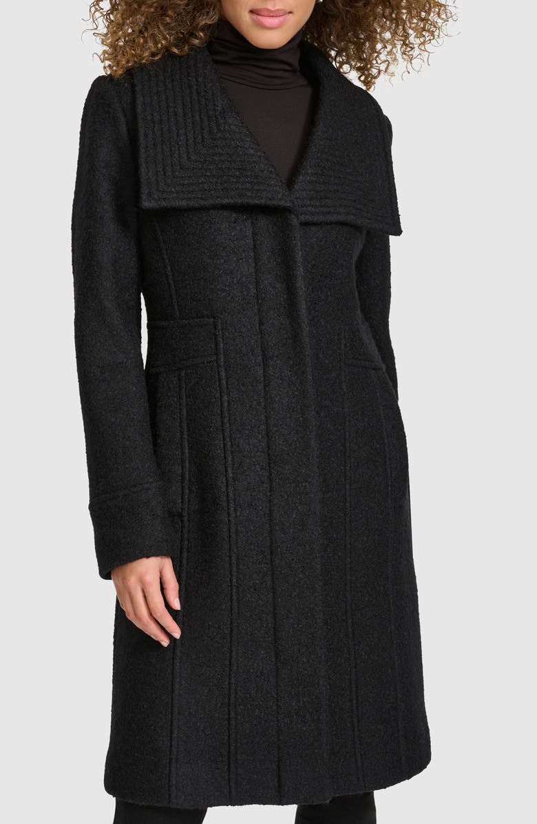 Kenneth Cole Pressed Bouclé Trapunto Collar Coat, Main, color, 