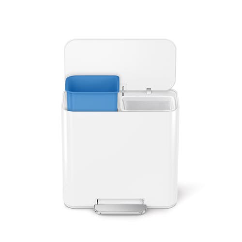 Simplehuman 15l Mini Recycler Step Can In White