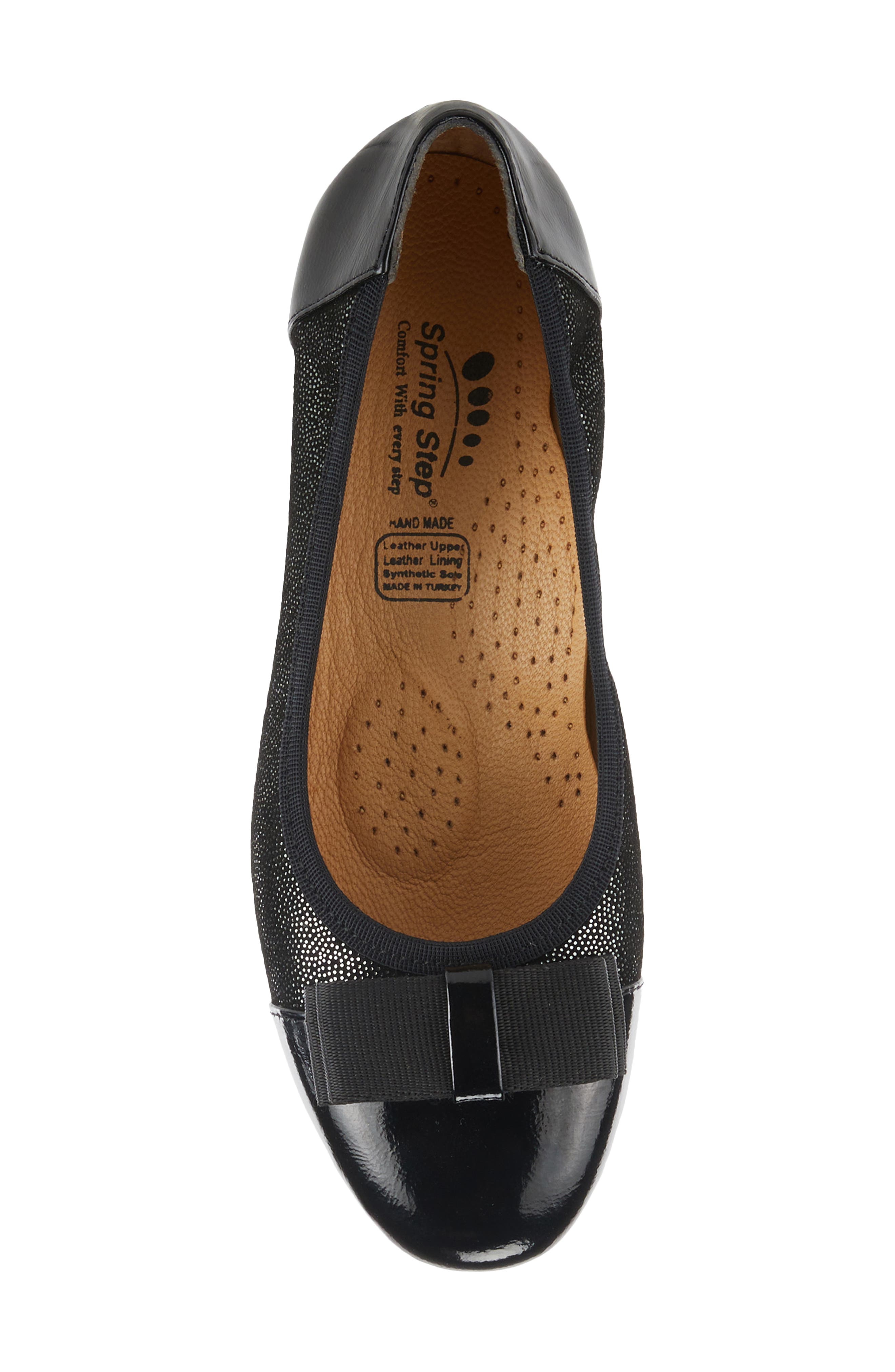 Spring Step Paulette Bow Pump, Alternate, color, Black Patent