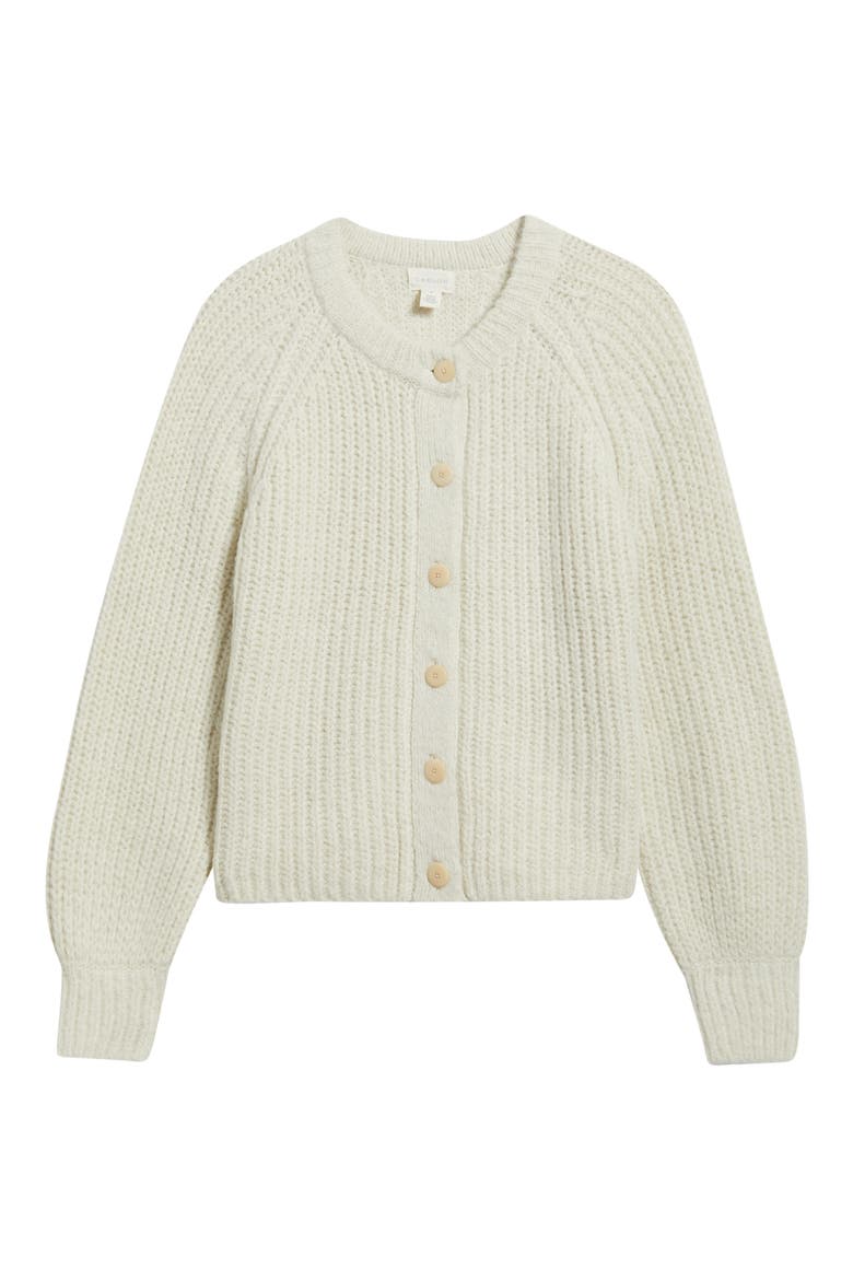 Metallic Shaker Stitch Cardigan, Alternate, color, IVORY PRISTINE