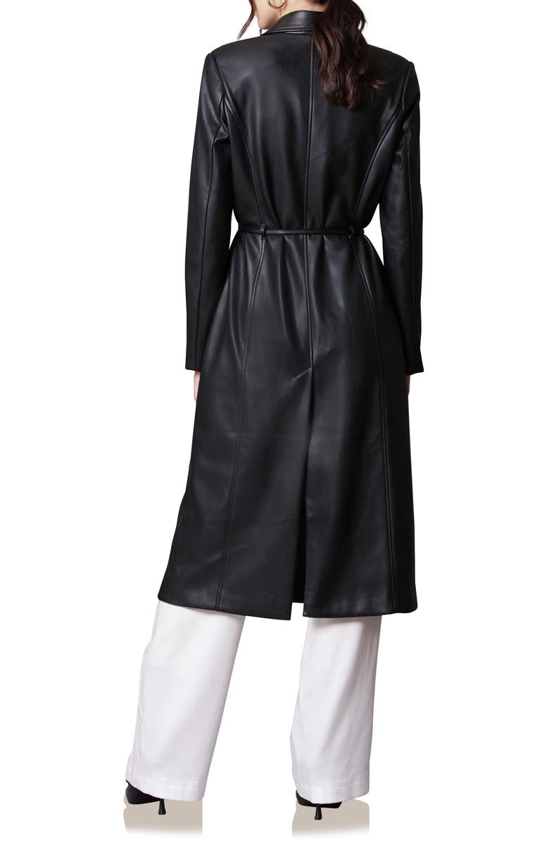 Avec Les Filles Faux Leather Trench Coat, Alternate, color, 