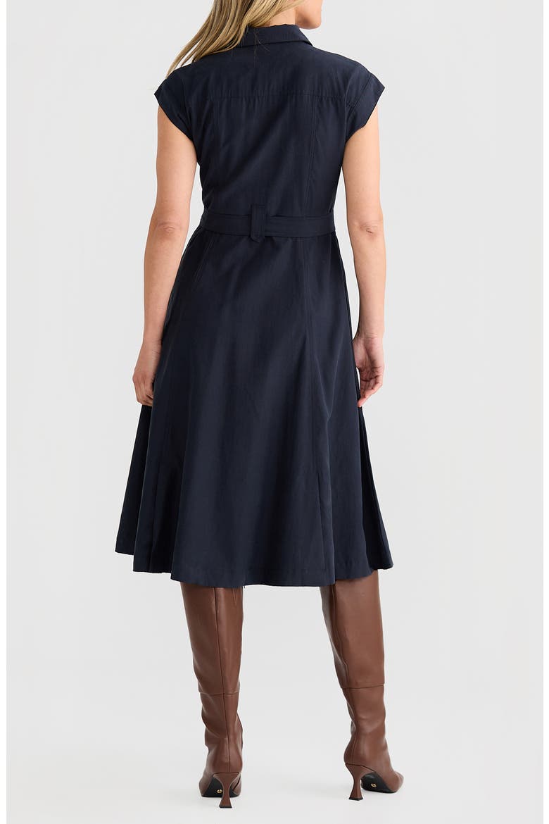 Mayfair Midi Shirt Dress, Alternate, color, NAVY