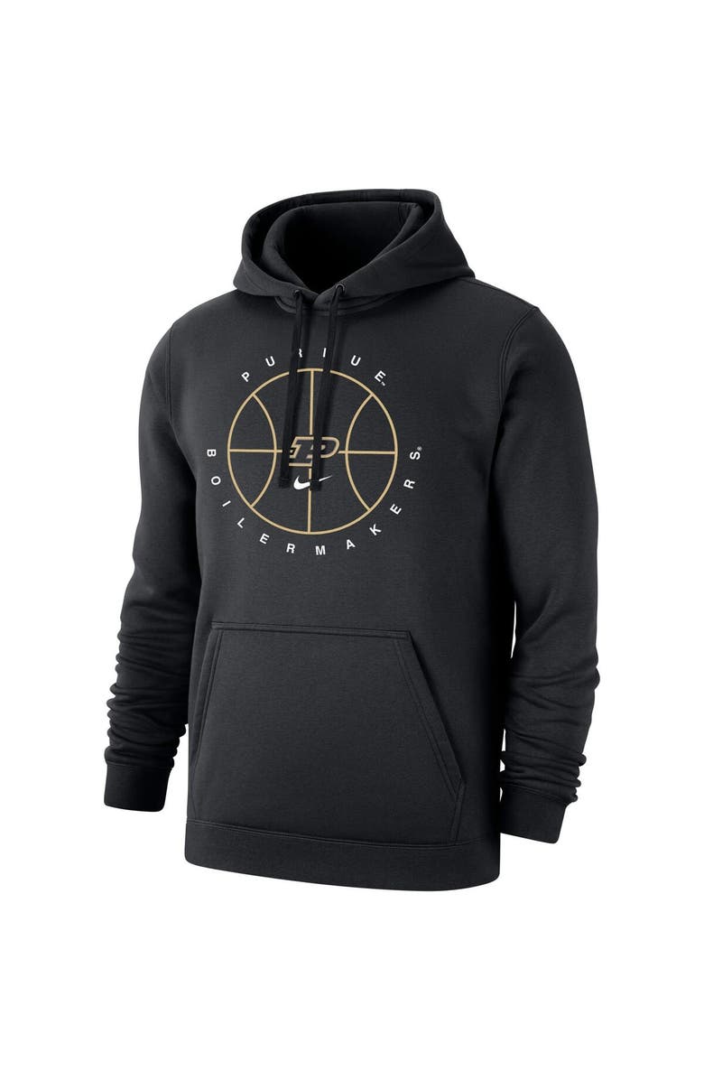Nike Men's Nike Black Purdue Boilermakers Basketball Icon Club Fleece Pullover Hoodie, Alternate, color,