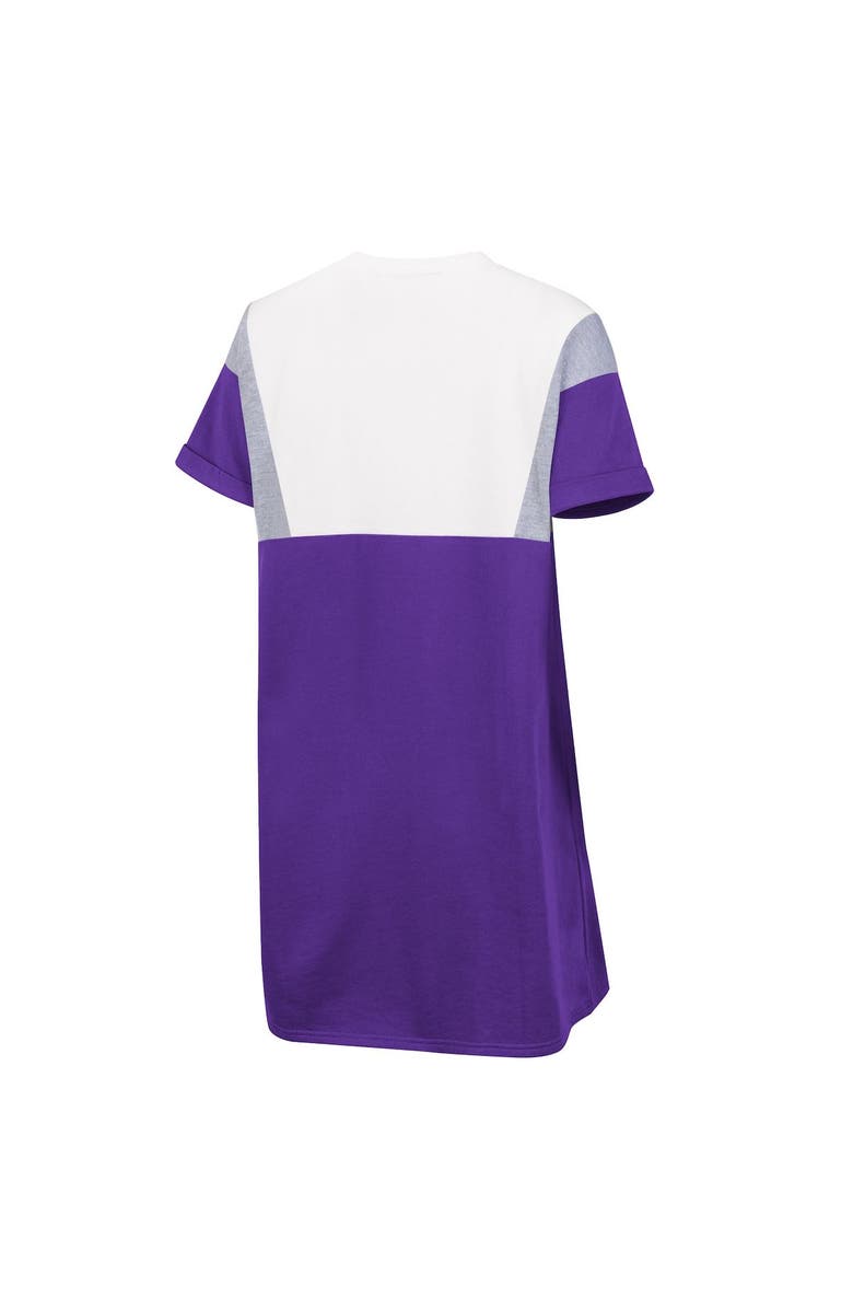 G-III 4HER BY CARL BANKS Women's G-III 4Her by Carl Banks Purple/White LSU Tigers 3rd Down Short Sleeve T-Shirt Dress, Alternate, color, 