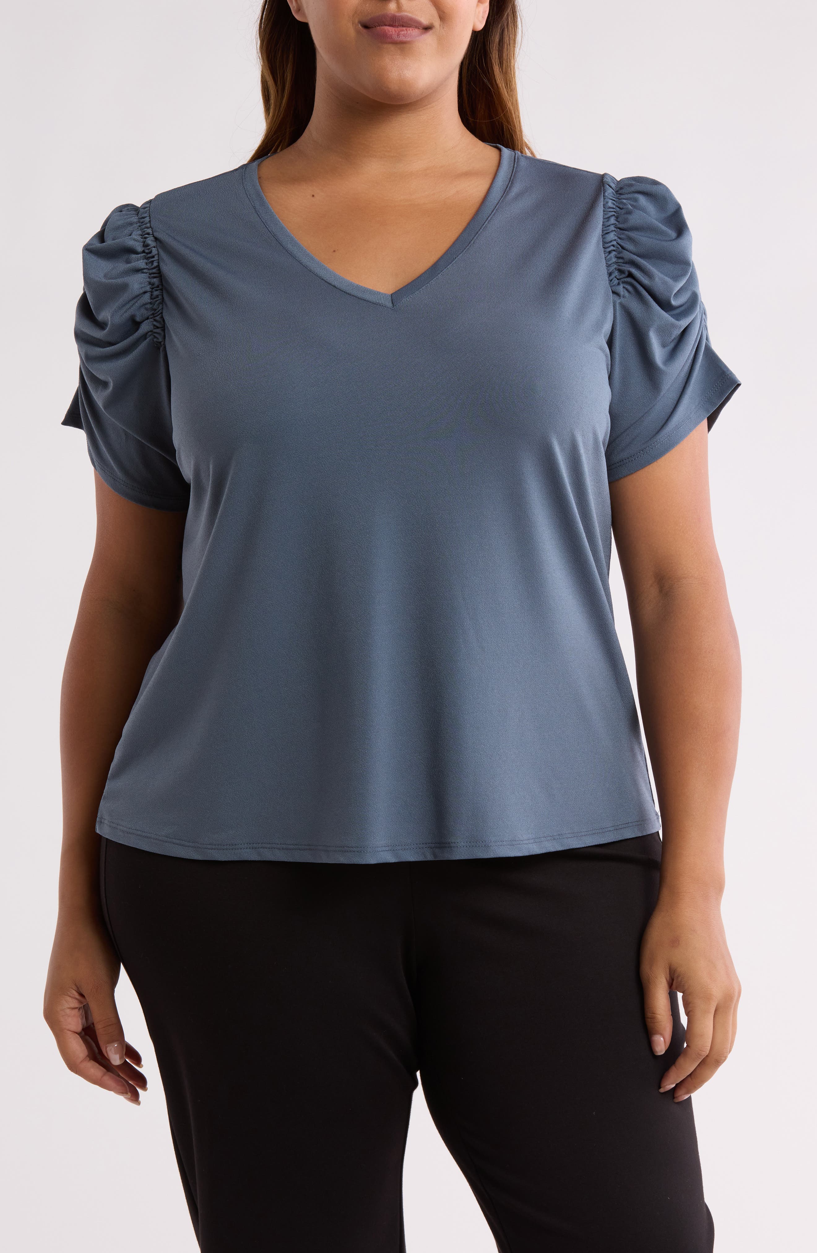 Ruched V-Neck T-Shirt - image 5