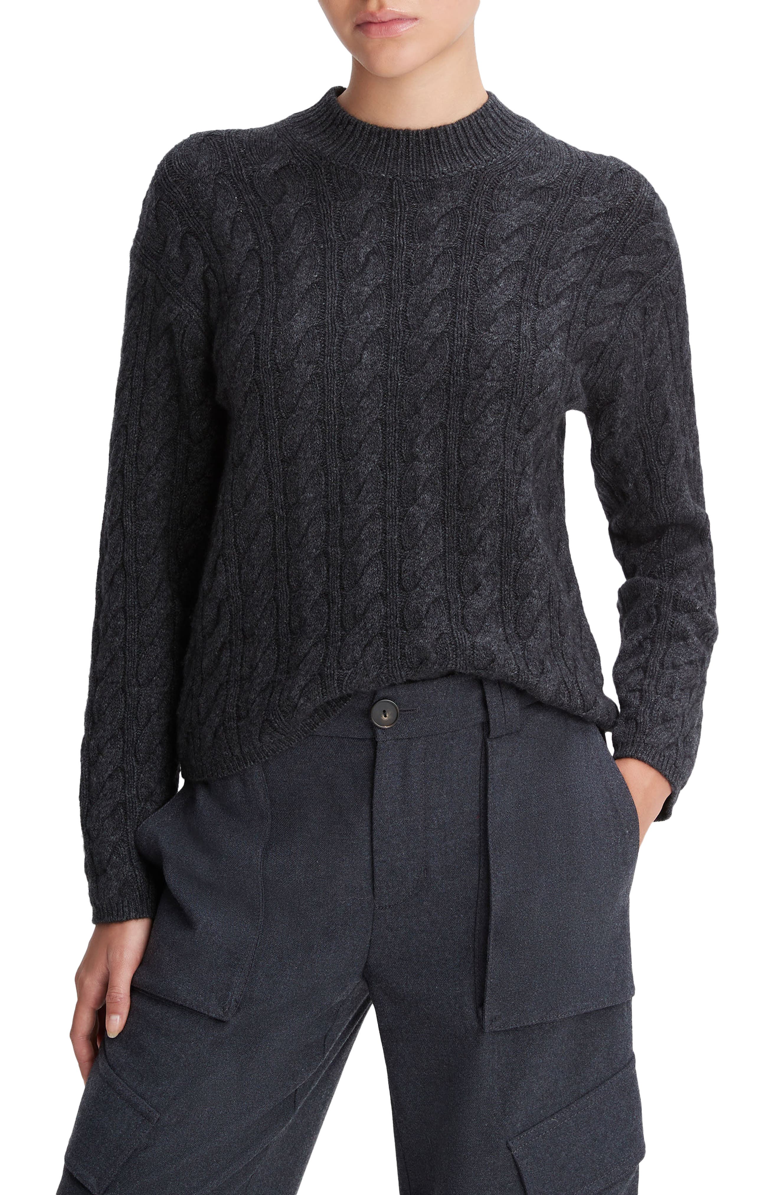 Vince Cable Knit Wool Blend Crewneck Sweater