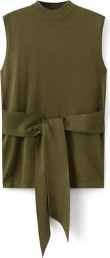 MANGO Belted Sleeveless Top