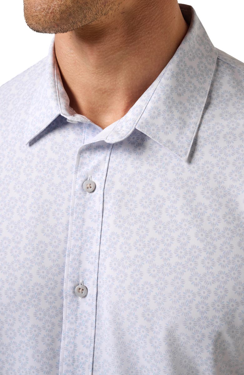 TravisMathew Techwoven Sunlight Floral Short Sleeve Performance Button-Up Shirt, Alternate, color, White