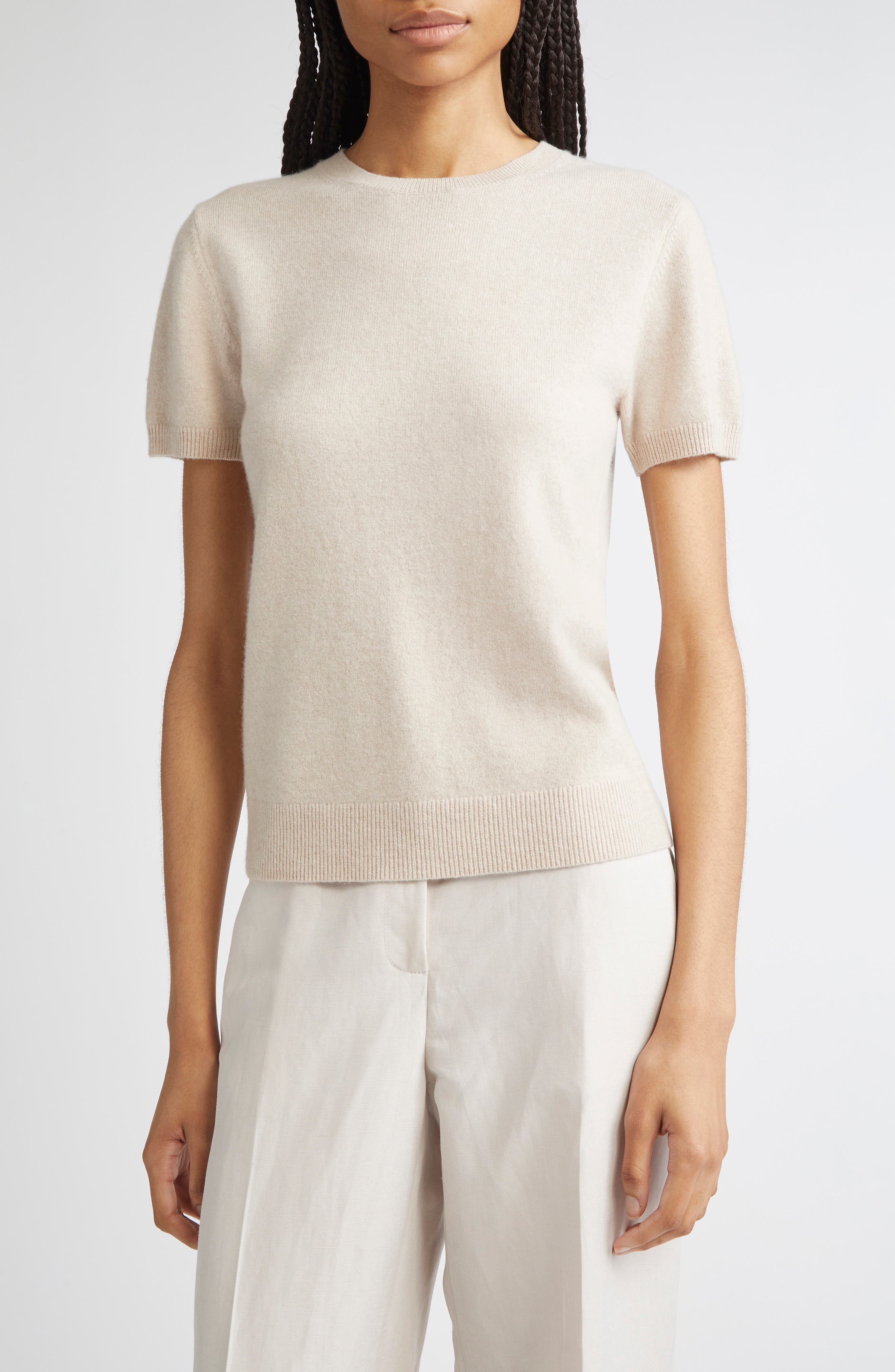 Vince Short Sleeve Wool & Cashmere Sweater