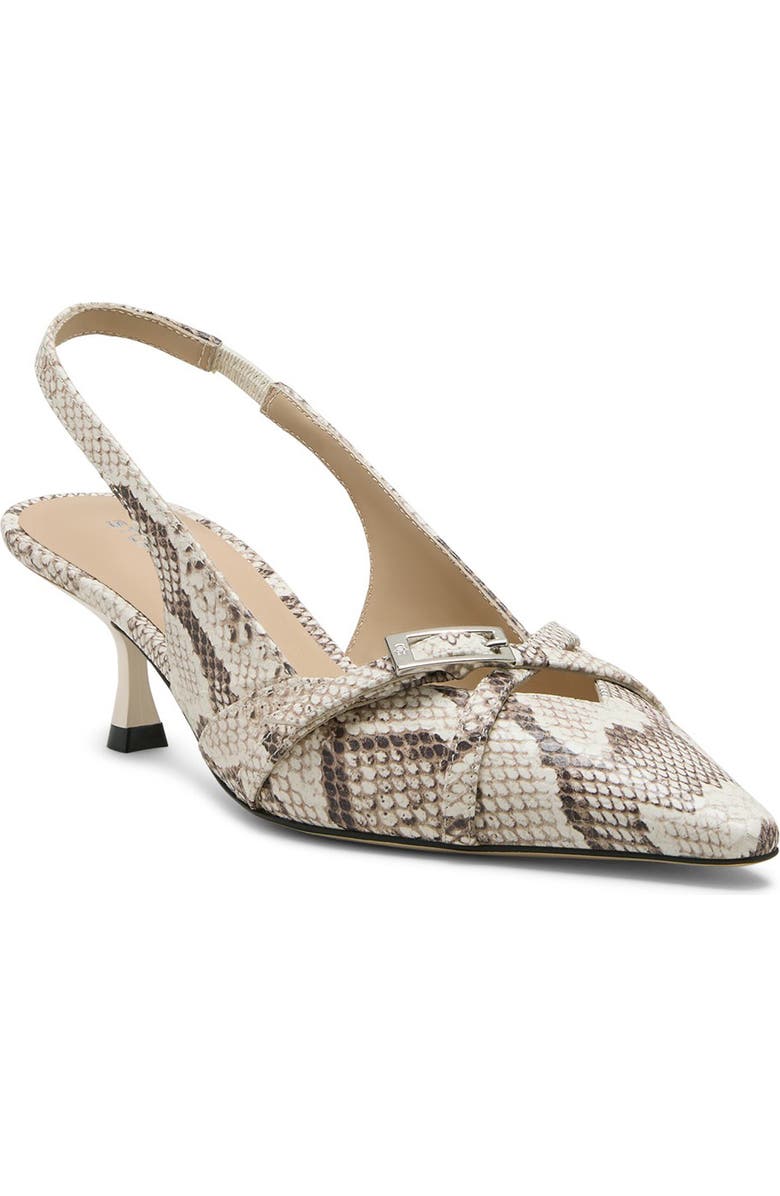 Stuart Weitzman Georgie Kitten Heel Slingback Pump, Main, color, Cream.