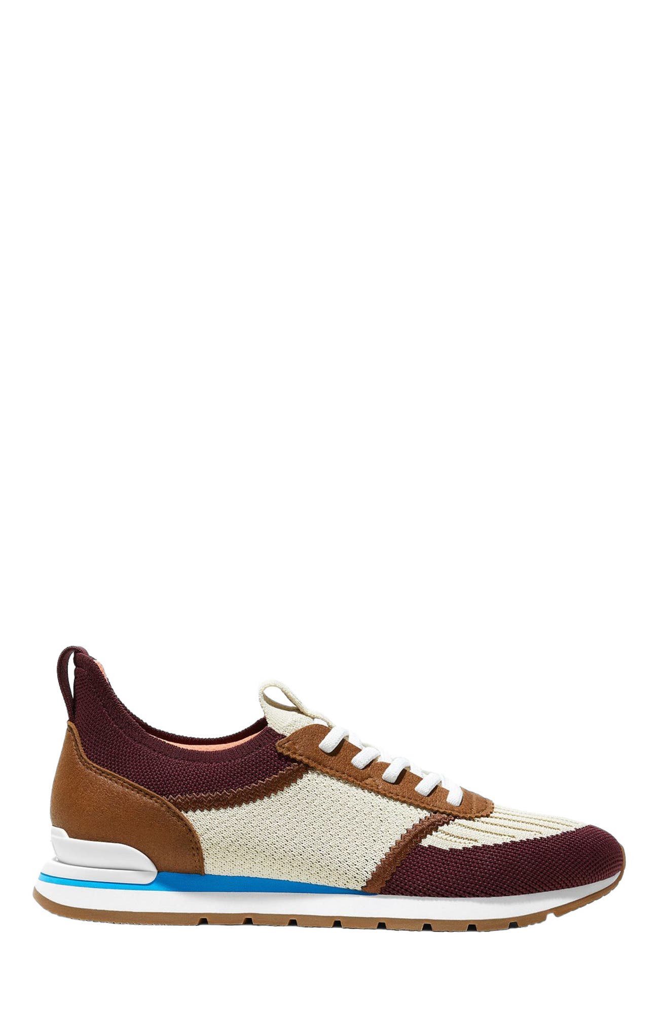VIVAIA Mix-Texture Slip-On Sneakers, Alternate, color, Beige Burgundy Caramel