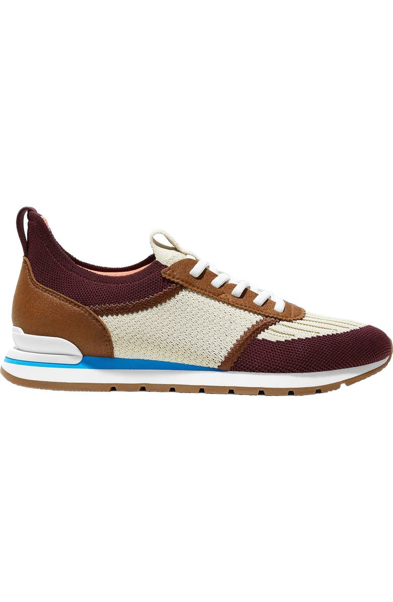 VIVAIA Mix-Texture Slip-On Sneakers, Alternate, color, Beige Burgundy Caramel