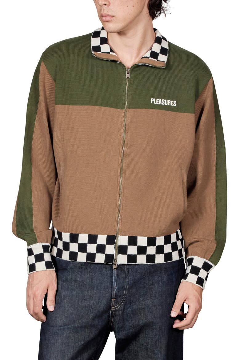Automation Knit Track Jacket, Alternate, color, BROWN