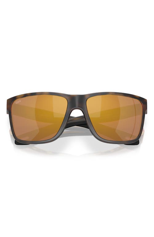 Costa Del Mar Broadbill Ii 58mm Polarized Rectangular Sunglasses In Matte Tortoise/gold