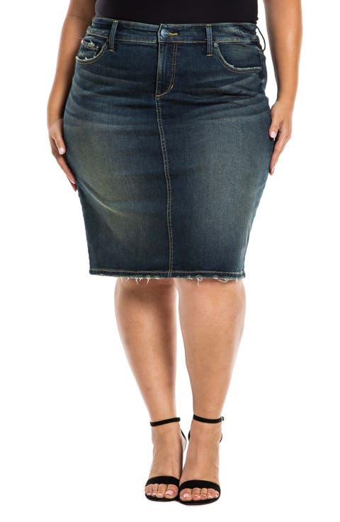 Denim Pencil Skirt (Plus Size)