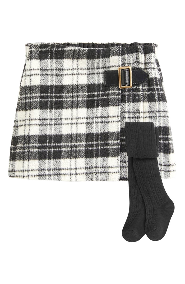 NEXT Kids' Mock Buckle Plaid Kilt with Tights, Alternate, color, 