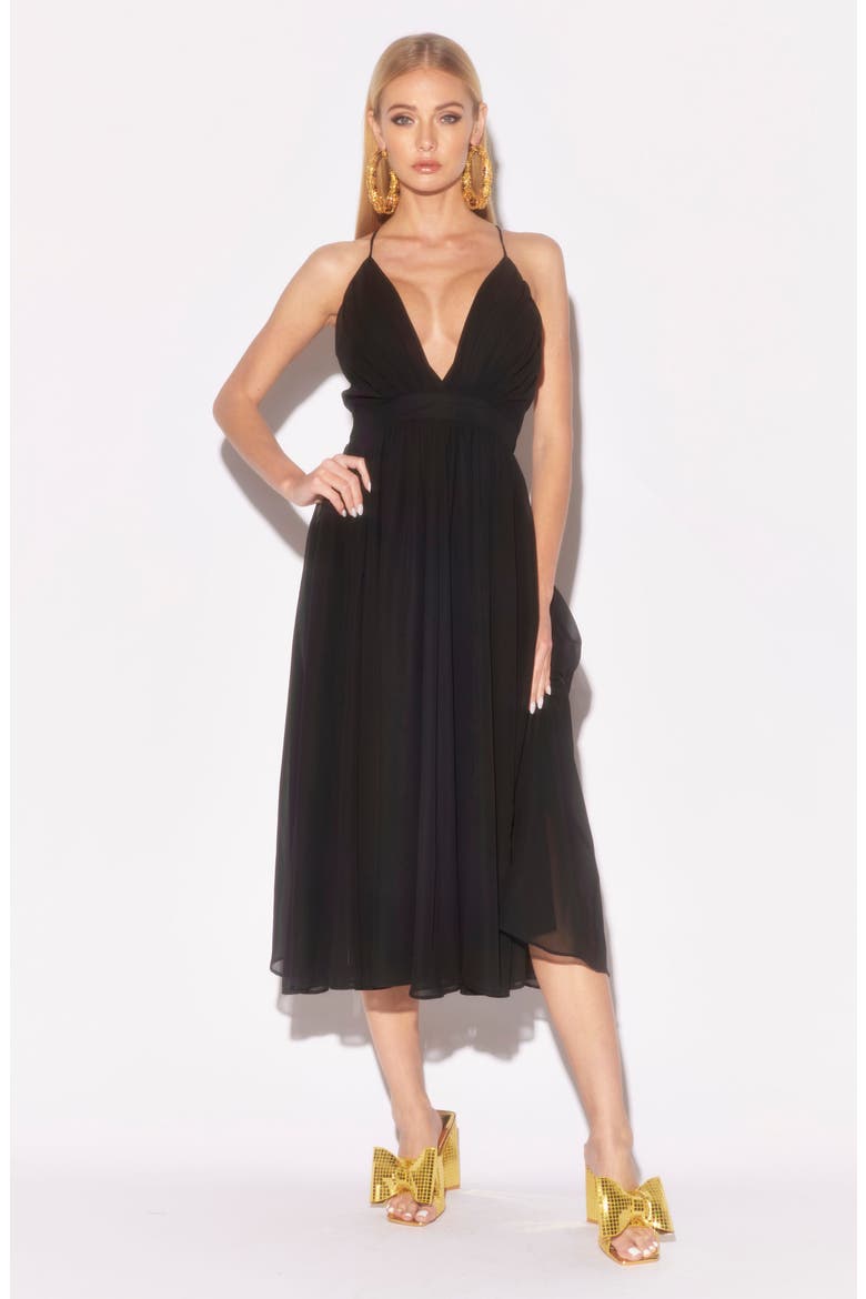 Enchanted Garden Midi Dress, Alternate, color, BLACK