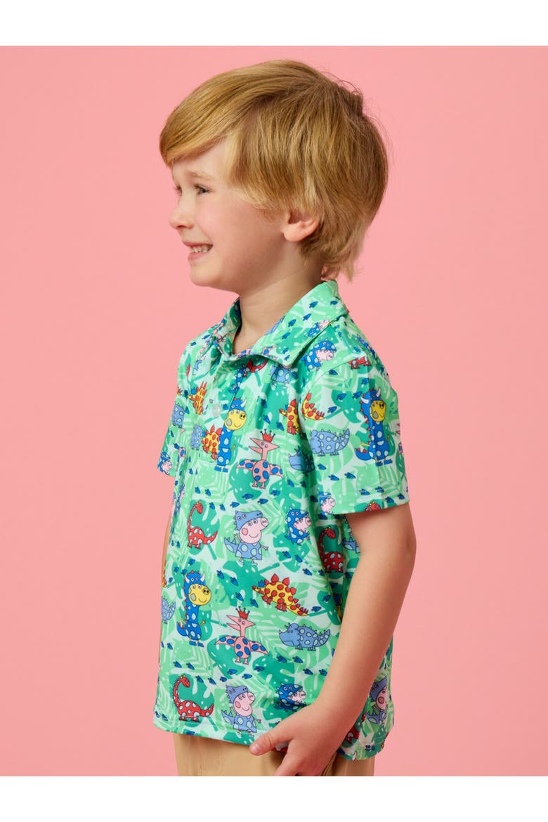 Peppa Pig & Friends Knit Short Sleeve Performance Polo, Alternate, color, Dinosaur Peppa Pig & Friends