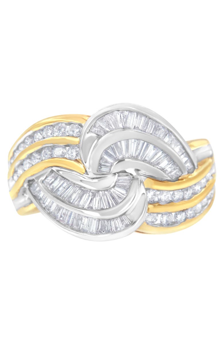 Haus of Brilliance 10KT Two-Toned Gold 1.0 Cttw Diamond Bypass Ring, Main, color, Yellow