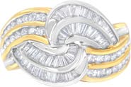 Haus of Brilliance 10KT Two-Toned Gold 1.0 Cttw Diamond Bypass Ring