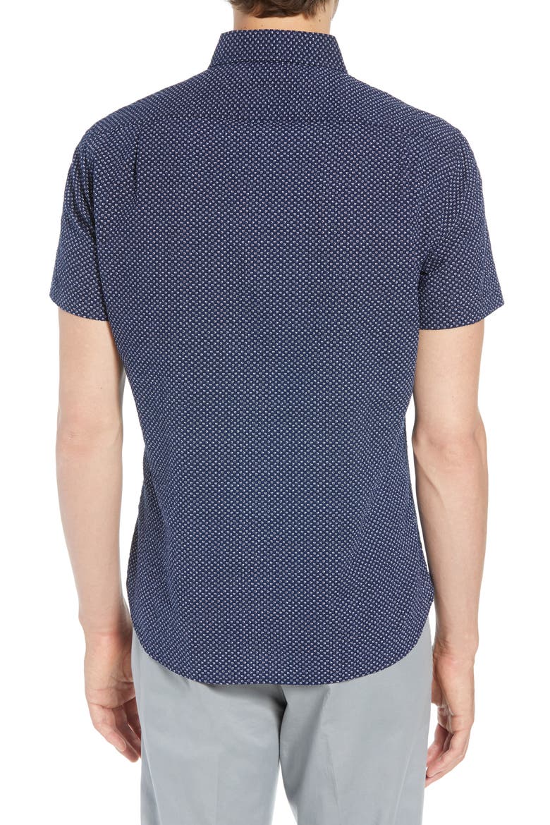 Slim Fit Poppy Print Shirt, Alternate, color, DUANE FLOWER - DEEP PACIFIC