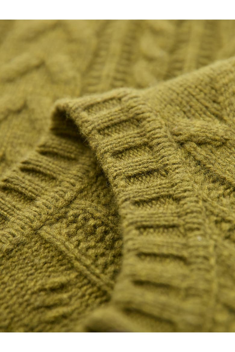 Merino Wool Cable Knit Cardigan, Alternate, color, Moss
