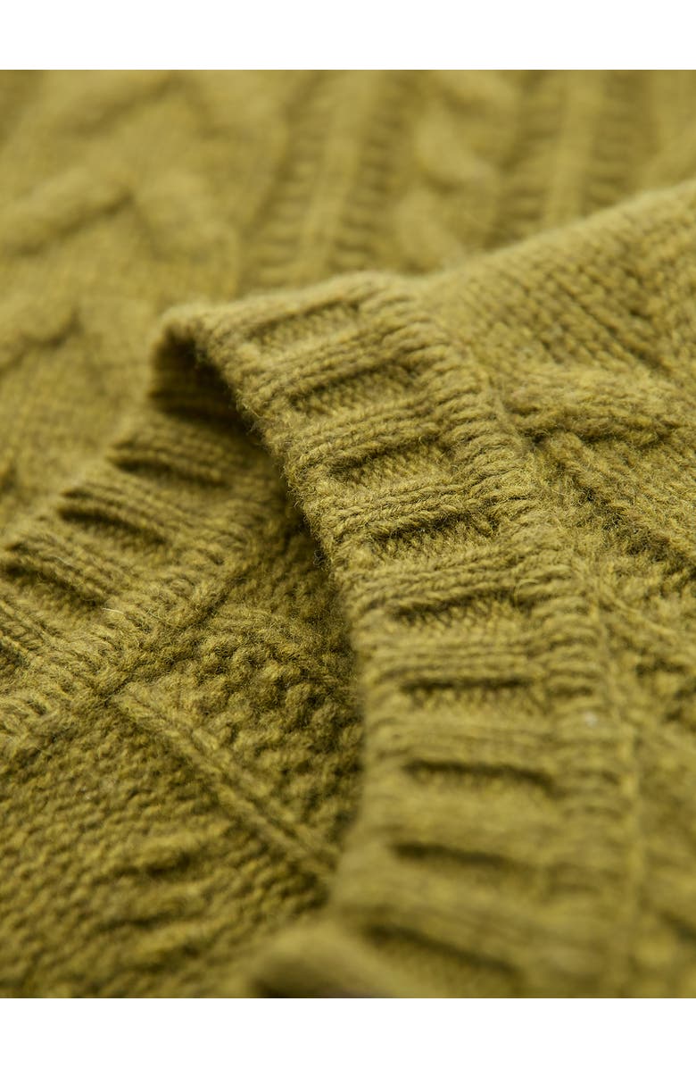 Celtic & Co. Merino Wool Cable Knit Cardigan, Alternate, color, Moss