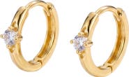 ARGENTO VIVO Cubic Zirconia Solitaire Huggie Hoop Earrings