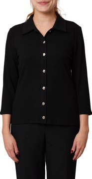 CYRUS Buttoned Ribbed Knit Top