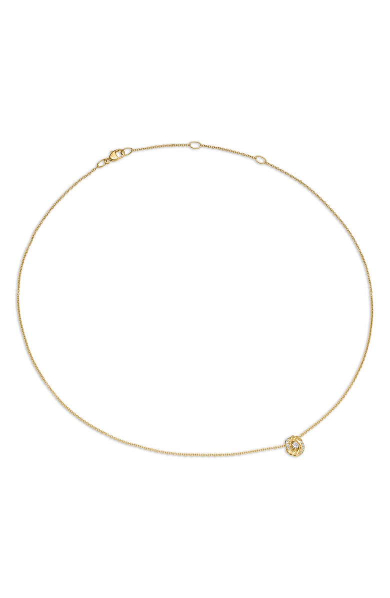 David Yurman Petite Infinity Pendant Necklace in 18K Gold with Diamonds, Alternate, color, Diamond/ Yellow Gold