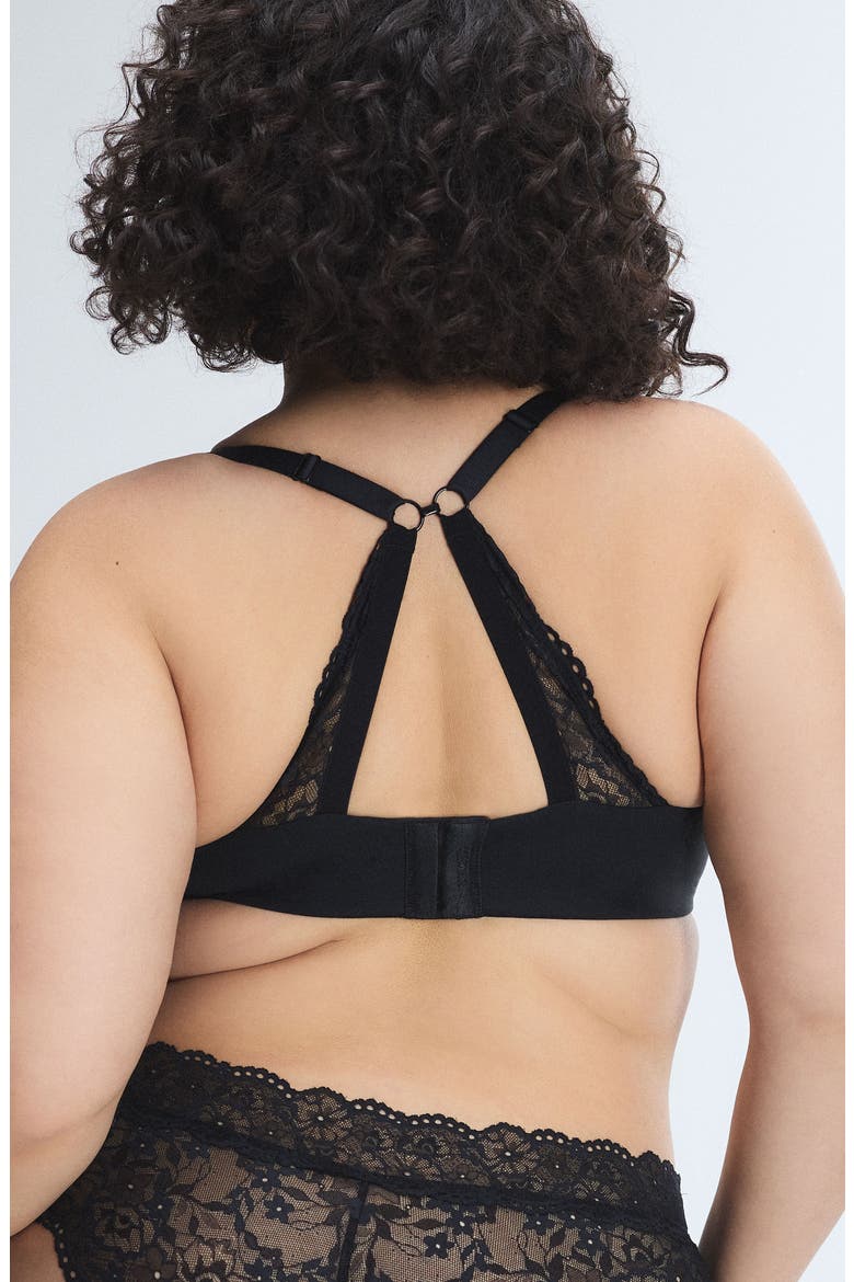 Soft 'N Savage Lightly Lined Convertible Lace Demi Bra, Alternate, color, BLACK CAVIAR