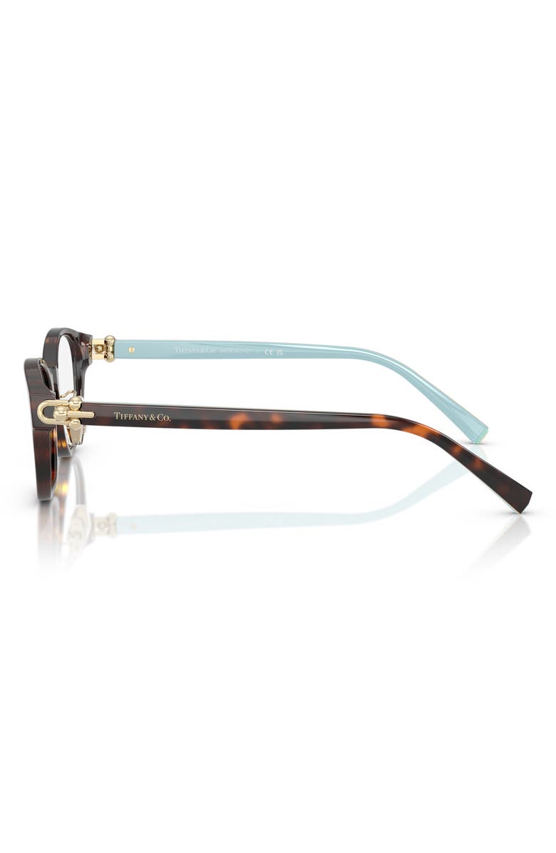 Tiffany & Co. 48mm Small Round Optical Glasses, Alternate, color, Havana