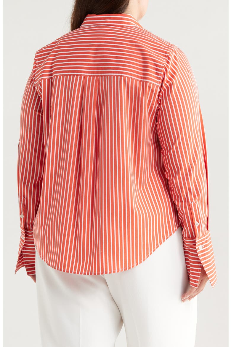 Henning x US Madison Poplin Button-Up Shirt, Alternate, color, RED/ WHITE STRIPE