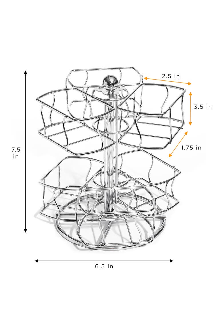 2-Tier Tea Bag Organizer, Alternate, color, SILVER