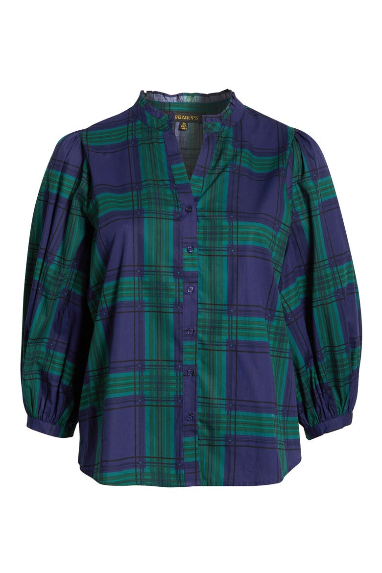 Ima Harrisville Plaid Button-Up Cotton Shirt, Alternate, color, NAVY-GREEN