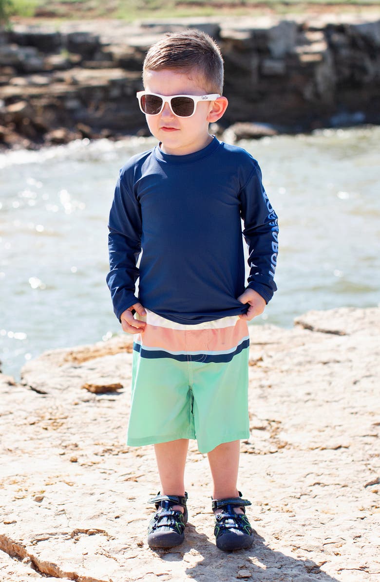 RuggedButts Colorblock Two-Piece Rashguard Swimsuit, Alternate, color, 