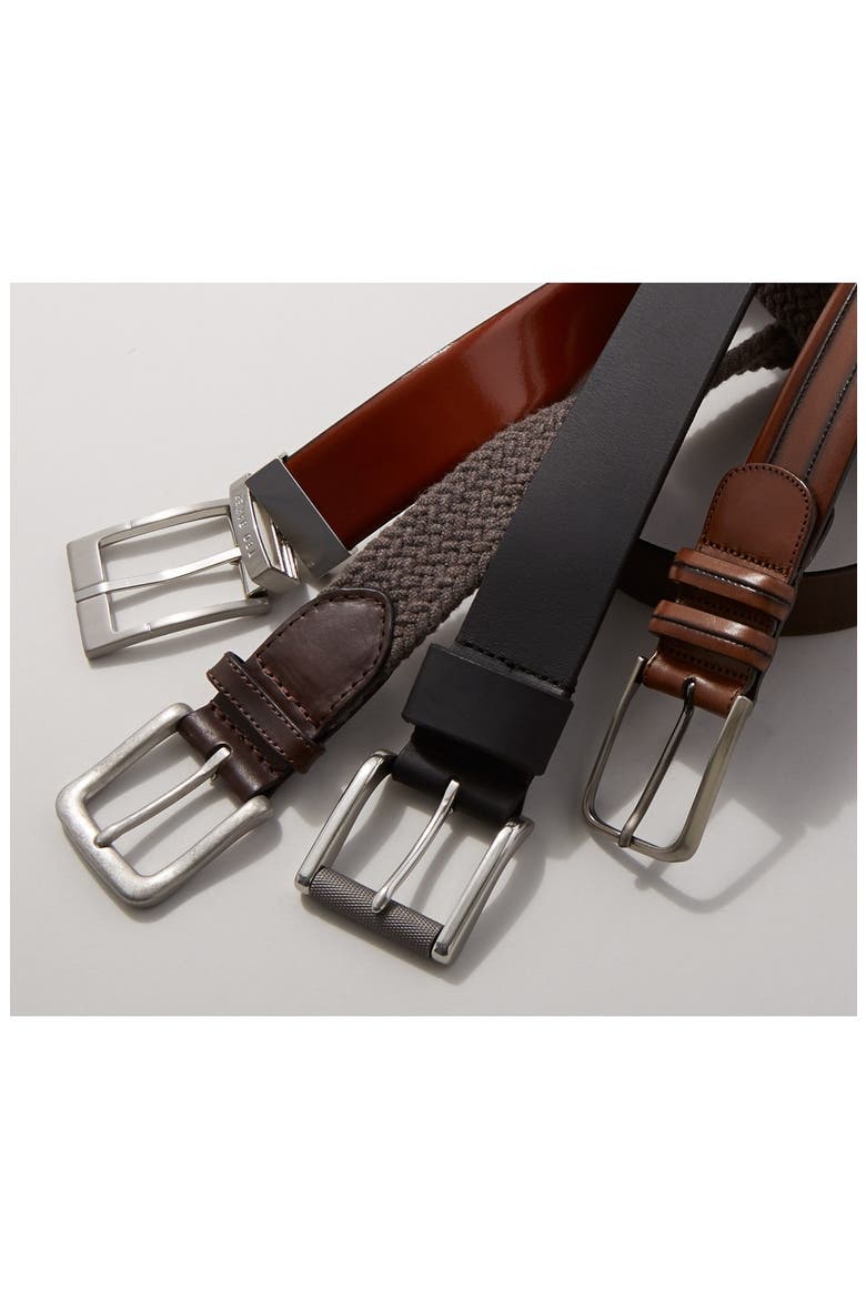 Reversible Leather Belt, Alternate, color, TAN/ DARK BROWN