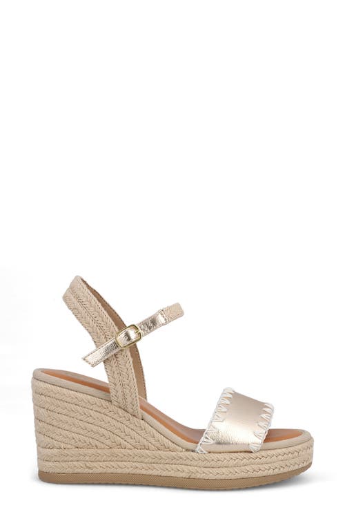 Mia Becky Ankle Strap Espadrille Platform Wedge Sandal In Natural/gold