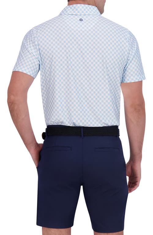 Ben Sherman Checkered Print Stretch Tech Polo In White