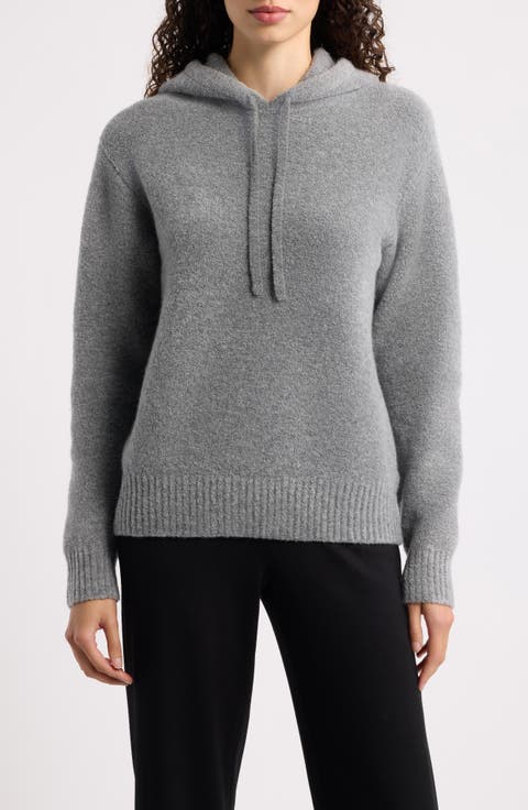 Merino Wool & Cashmere Blend Boucle Hoodie