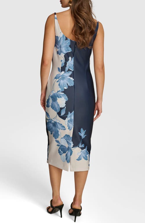 Donna Karan New York Floral Slipdress In Blue
