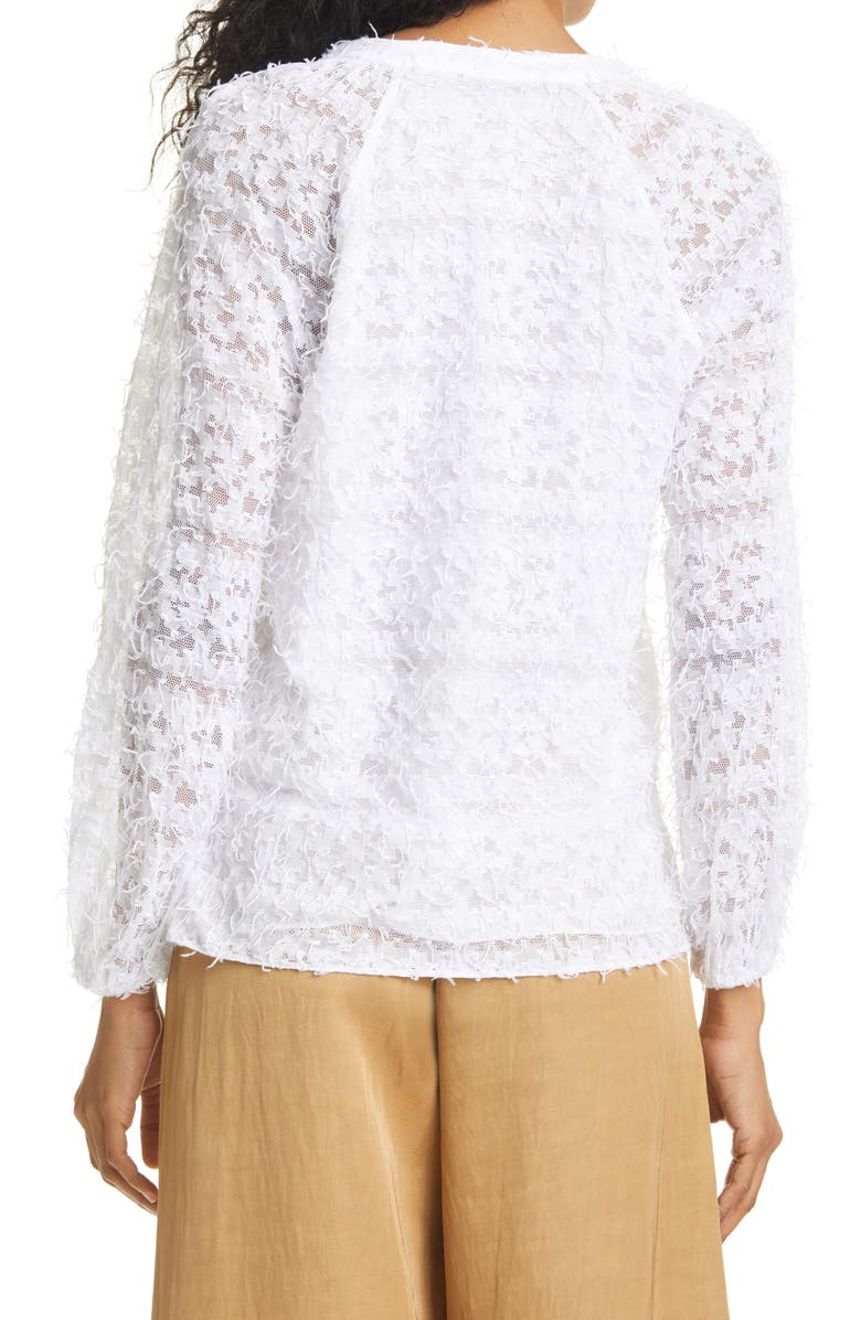 KOBI HALPERIN Textured Mesh Cotton Blend Blouse, Alternate, color, 