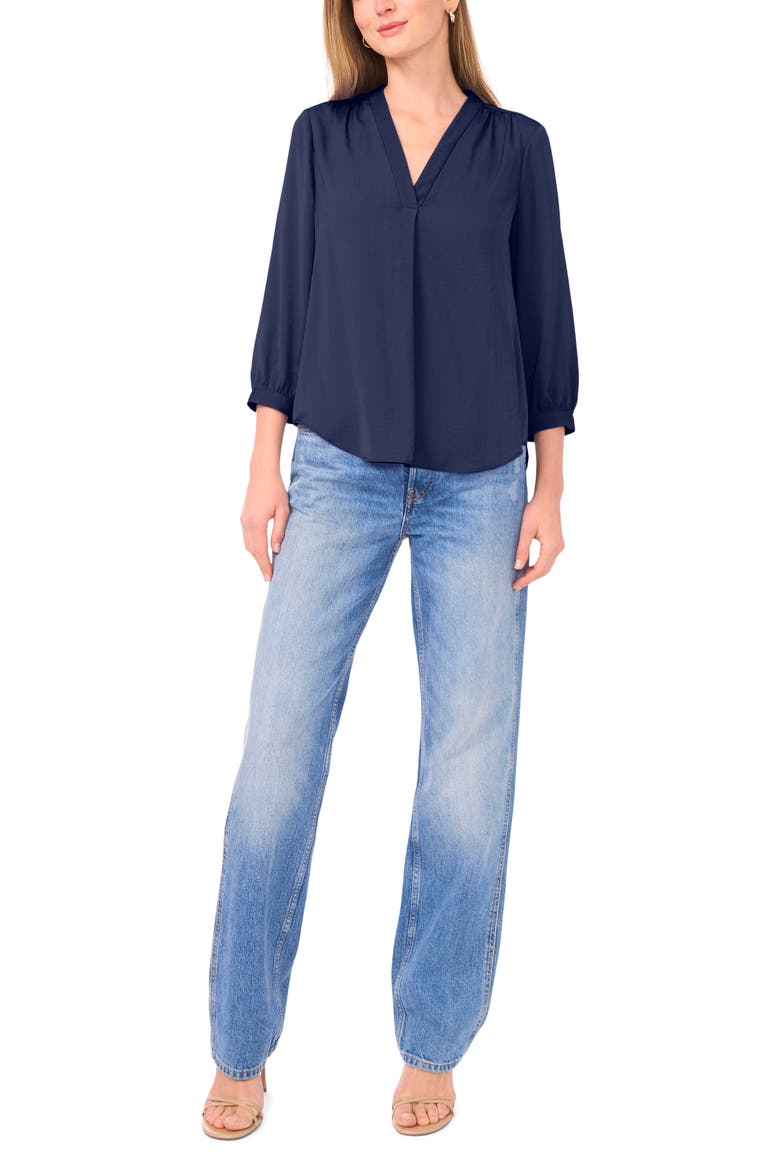 Rumpled Satin Top, Alternate, color, CLASSIC NAVY