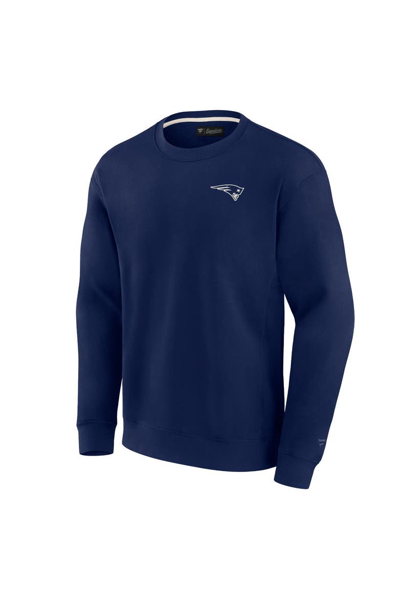 Unisex Fanatics Signature College Navy New England Patriots Super Soft Pullover Crew Sweatshirt, Alternate, color, Navy